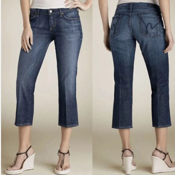 Citizens Of Humanity 28 Stretch Kelly #063 Low Waist Cropped Jeans USA Made - Picture 1 of 12